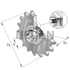 KSR15-B0-12-10-13-08 - INA - Roller chain idler sprocket unit